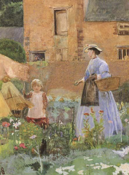 George John Pinwell,RWS In a Garden at Cookham (mk46) Sweden oil painting art